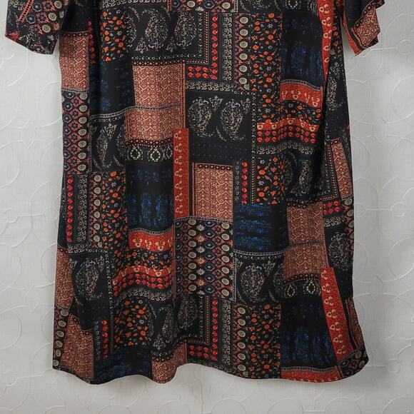 PinkBlush Womens‎ Kimono Cover Up Size L Black Brown Bandana Paisley Print Open - Picture 5 of 9